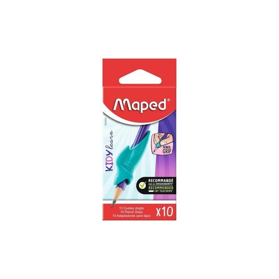 Maped kidy lern pack de 10 guias de lapiz para dedos - modelo tiburon - guia extraible - apta para la mayoria de