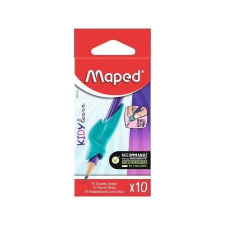 Maped kidy lern pack de 10 guias de lapiz para dedos - modelo tiburon - guia extraible - apta para la mayoria de
