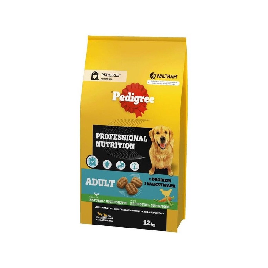 Pedigree professional nutrition adult with poultry and vegetables, medium and large breeds - alimento seco para perros - 12kg