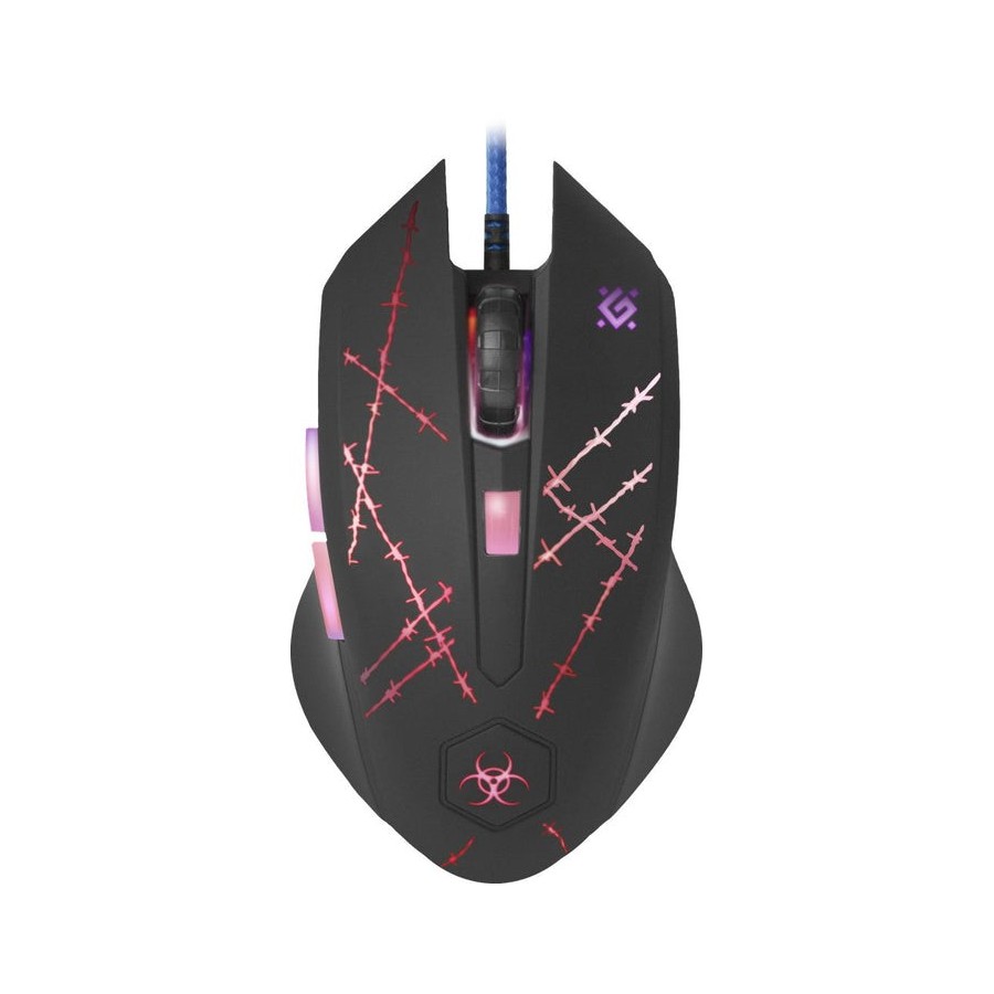 Ratón defender forced gm-020l  juego ambidextro usb tipo a óptico 3200 dpi