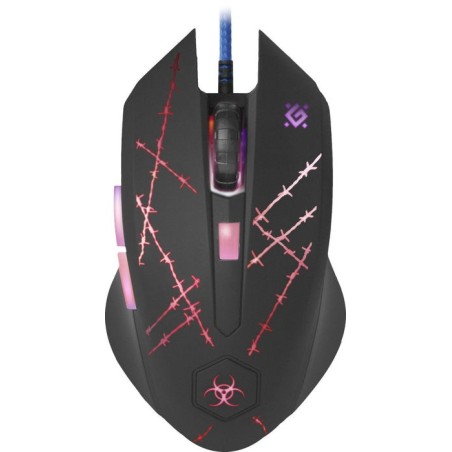 Ratón defender forced gm-020l  juego ambidextro usb tipo a óptico 3200 dpi