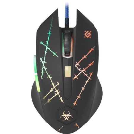 Ratón defender forced gm-020l  juego ambidextro usb tipo a óptico 3200 dpi