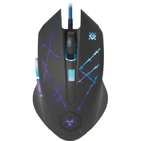Ratón defender forced gm-020l  juego ambidextro usb tipo a óptico 3200 dpi