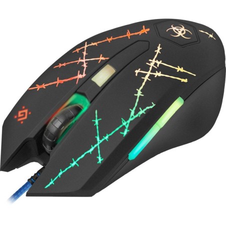 Ratón defender forced gm-020l  juego ambidextro usb tipo a óptico 3200 dpi