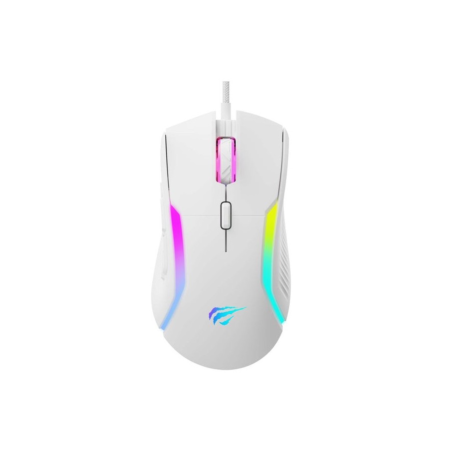 Ratón gaming  havit ms1033 rgb 8000 dpi 9 botones blanco
