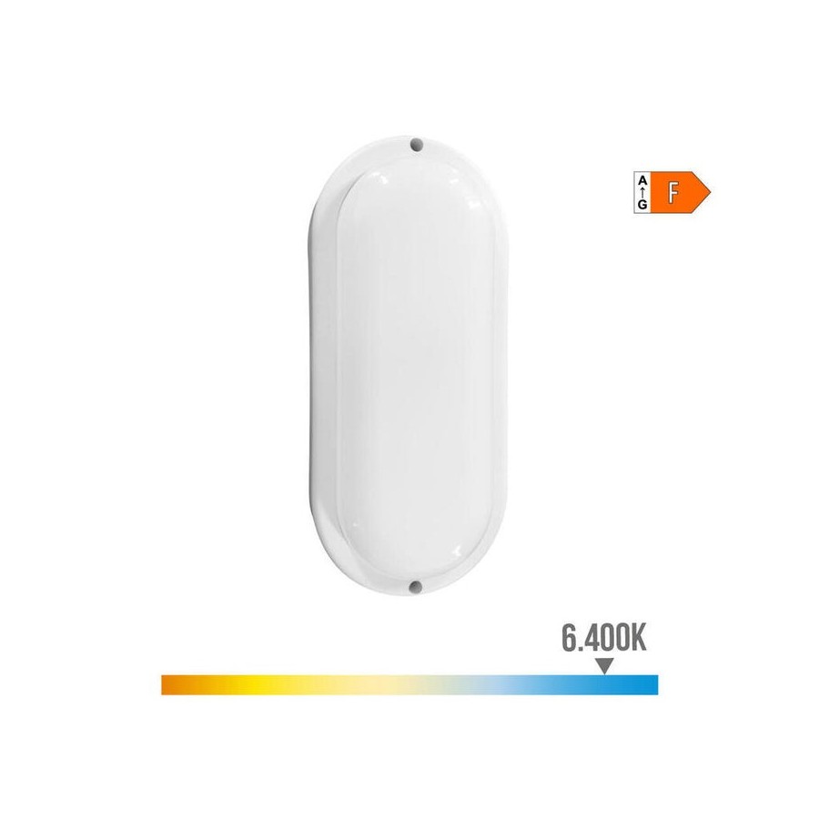 Aplique oval led con sensor de movimiento 18w 1820lm 6.400k edm