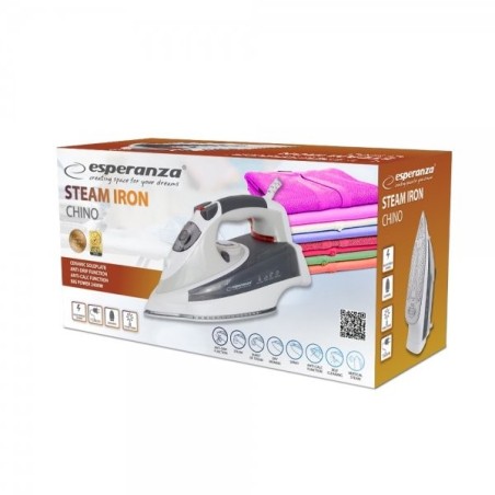 Plancha de vapor  esperanza ehi009  placa  vitrocerámica gris, blanco 2400 w