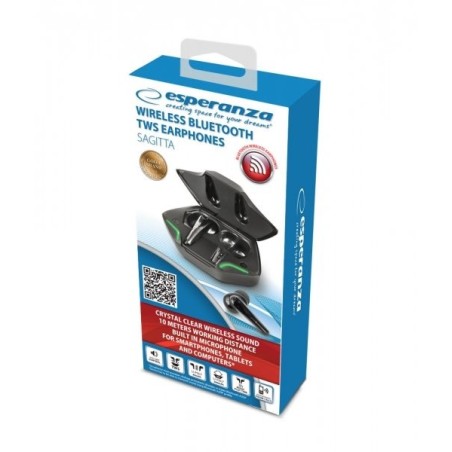 Auriculares esperanza eh231k  intrauditivos bluetooth tws negro
