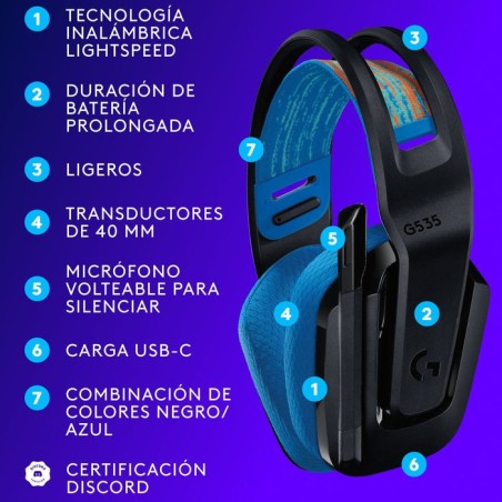 G535 lightspeed hds inalámbrico wrls