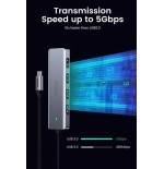 Hub  ugreen 50985 de interfaz usb 3.2 gen 1 (3.1 gen 1) type-a 5000 mbit/s plata
