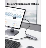 Hub  ugreen 50985 de interfaz usb 3.2 gen 1 (3.1 gen 1) type-a 5000 mbit/s plata