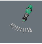Llave de tubo wera kraftform kompakt 71 security, 32 piezas  negro/verde, 1/4", incluye mango enchufable 5057114001