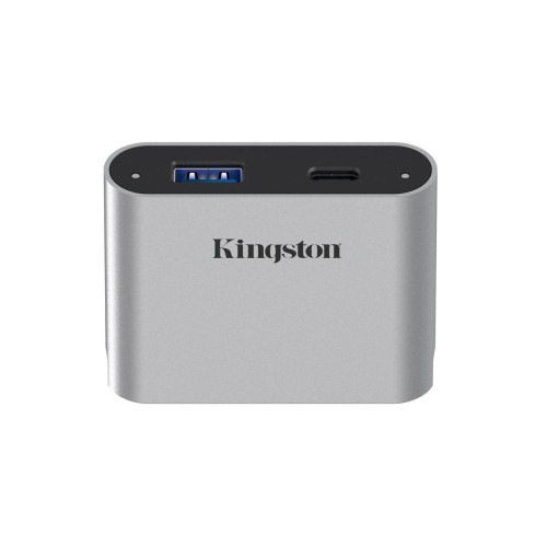 Kingston workflow usb minihub, estación de acoplamiento (plateado/negro, usb-c, usb-a)