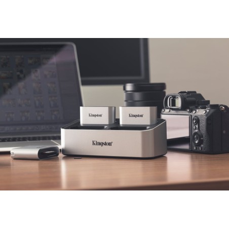 Kingston workflow usb minihub, estación de acoplamiento (plateado/negro, usb-c, usb-a)
