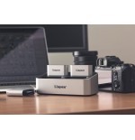 Kingston workflow usb minihub, estación de acoplamiento (plateado/negro, usb-c, usb-a)