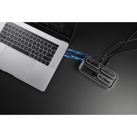 Kingston workflow usb minihub, estación de acoplamiento (plateado/negro, usb-c, usb-a)