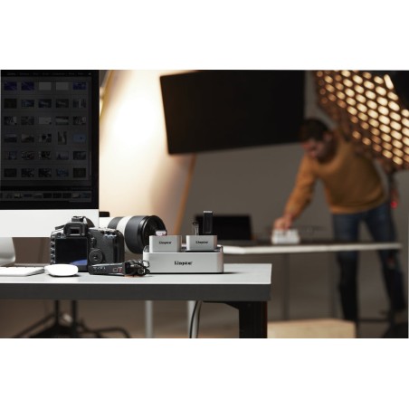 Kingston workflow usb minihub, estación de acoplamiento (plateado/negro, usb-c, usb-a)