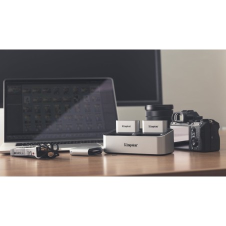 Kingston workflow usb minihub, estación de acoplamiento (plateado/negro, usb-c, usb-a)