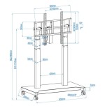 Soporte suelo ruedas eléctrico "uros" 52-84 2 bult