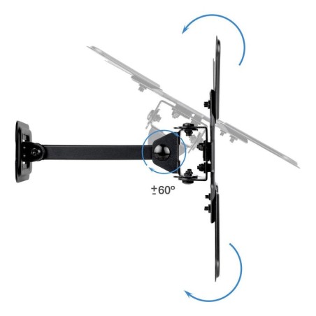 Soporte pared pantallas 13-43" gira/incli negro
