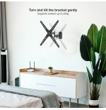 Soporte pared pantallas 13-55" gira/incli negro