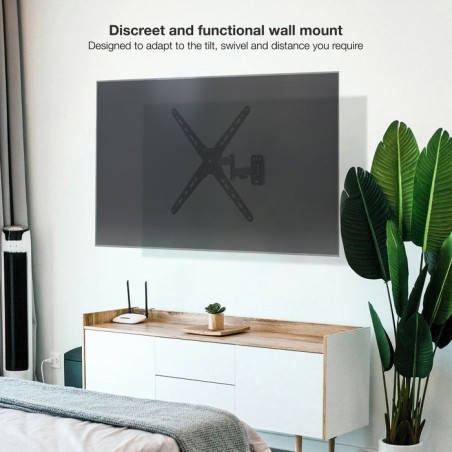 Soporte pared pantallas 13-55" gira/incli negro
