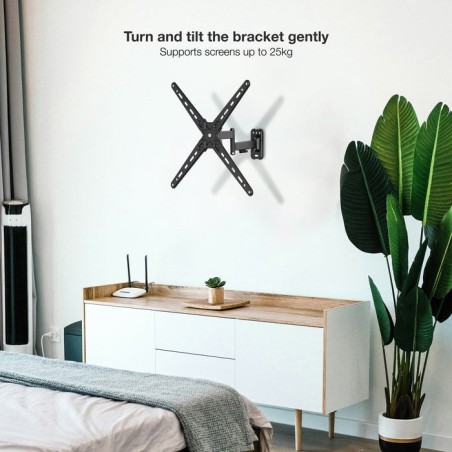 Soporte pared pantallas 13-55" gira/incli negro