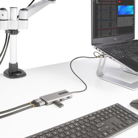 Adaptador startech.com usb-c multiport w/attached usb-c to usb-a dongle, dual hdmi (4k30hz/1080p60hz), 3x usb-a, mini lapt