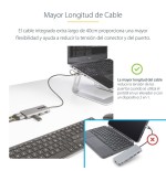 Adaptador startech.com usb-c multiport w/attached usb-c to usb-a dongle, dual hdmi (4k30hz/1080p60hz), 3x usb-a, mini lapt
