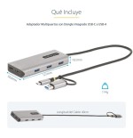 Adaptador startech.com usb-c multiport w/attached usb-c to usb-a dongle, dual hdmi (4k30hz/1080p60hz), 3x usb-a, mini lapt