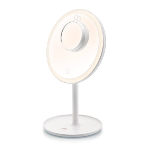 Eta eta135490000 espejo cosmético led 2 en 1, diámetro 200 mm, carga usb c, blanco