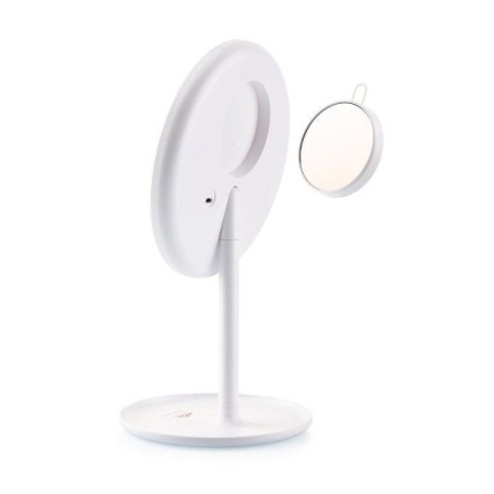 Eta eta135490000 espejo cosmético led 2 en 1, diámetro 200 mm, carga usb c, blanco