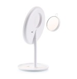 Eta eta135490000 espejo cosmético led 2 en 1, diámetro 200 mm, carga usb c, blanco