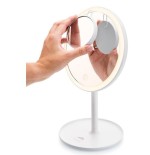 Eta eta135490000 espejo cosmético led 2 en 1, diámetro 200 mm, carga usb c, blanco