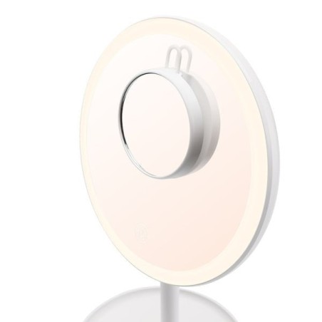 Eta eta135490000 espejo cosmético led 2 en 1, diámetro 200 mm, carga usb c, blanco