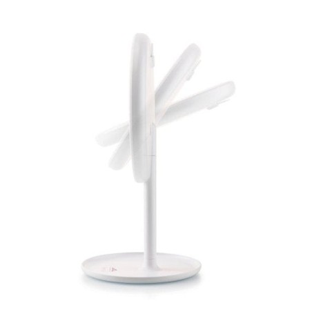 Eta eta135490000 espejo cosmético led 2 en 1, diámetro 200 mm, carga usb c, blanco
