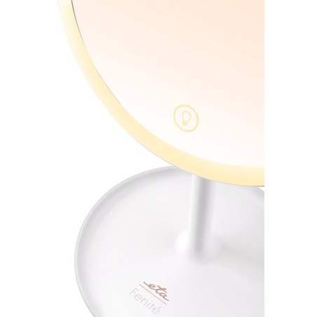 Eta eta135490000 espejo cosmético led 2 en 1, diámetro 200 mm, carga usb c, blanco