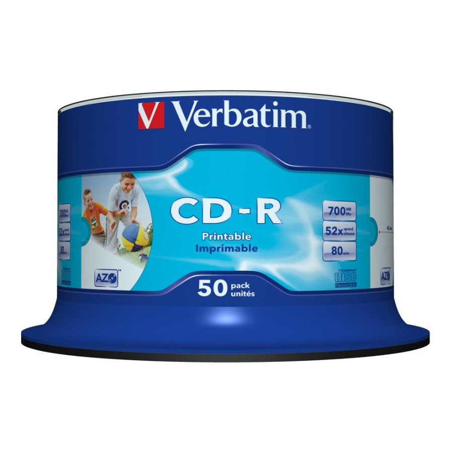 Verbatim cd-r 50 unidades 700mb 54x imprimible 43438