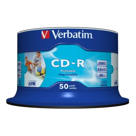 Verbatim cd-r 50 unidades 700mb 54x imprimible 43438