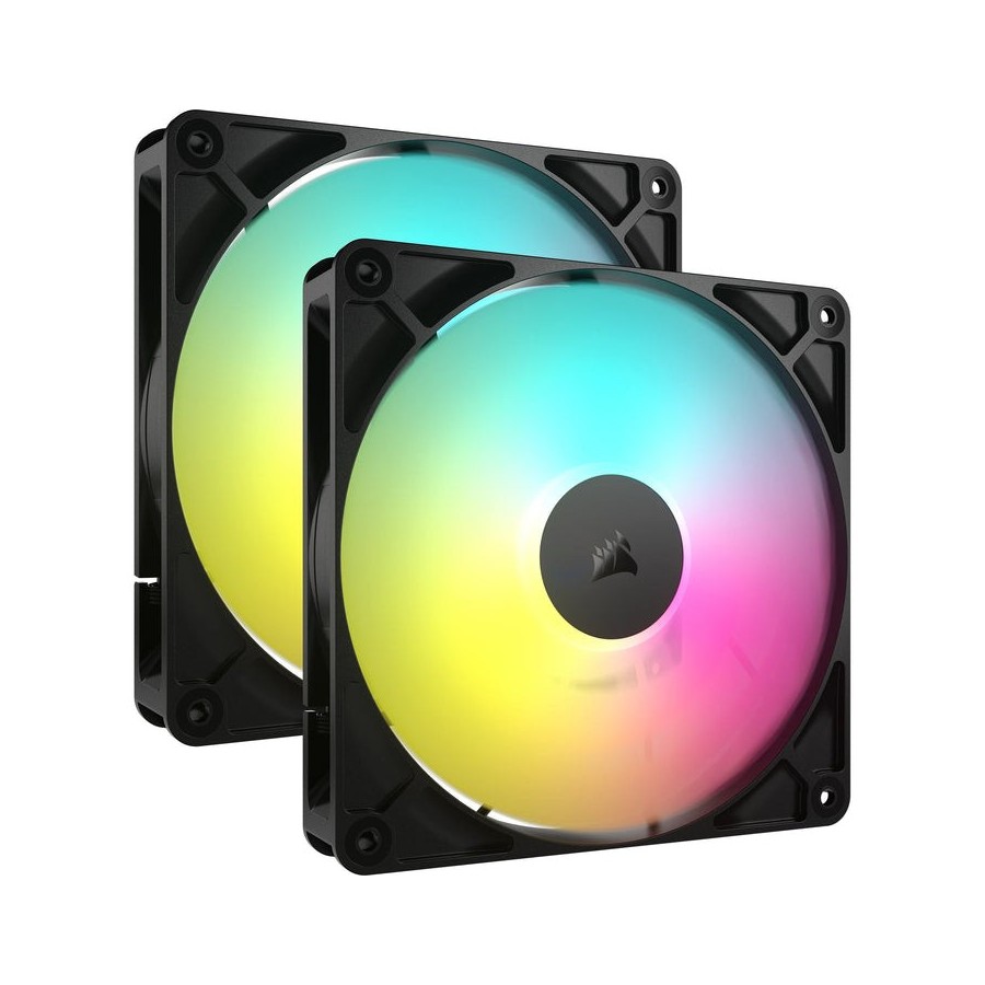 Ventilador corsair rs140 argb  paquete de 2 co-9050183-ww negro