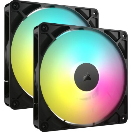 Ventilador corsair rs140 argb  paquete de 2 co-9050183-ww negro