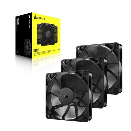Ventilador pc corsair rs120 pwm  negro, paquete de 3 co-9050189-ww