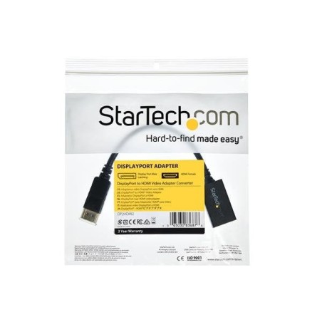Startech adaptador displayport a hdmi m/h 1920x1200 pasivo dp2dvi2