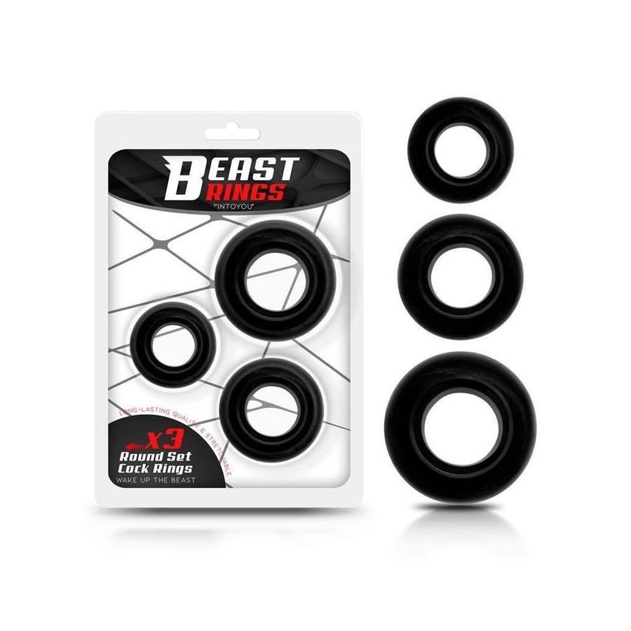 Set 3 anillos para el pene flexibles negros