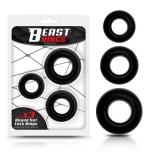 Set 3 anillos para el pene flexibles negros