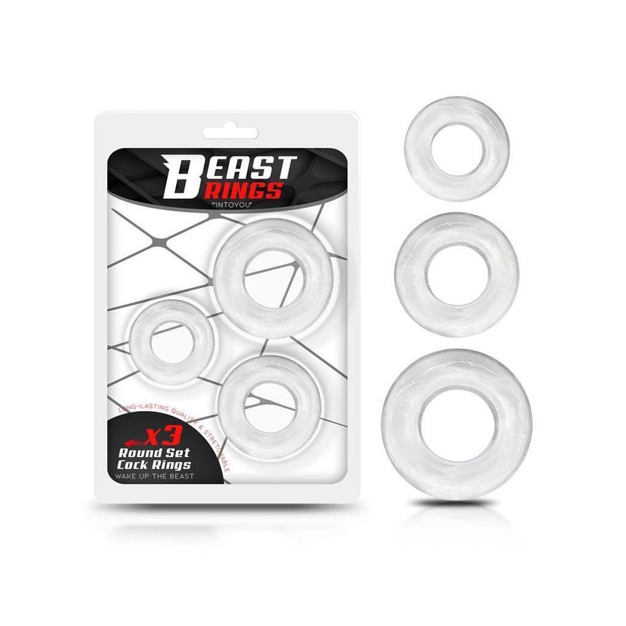 Set 3 anillo para el pene flexible transparentes