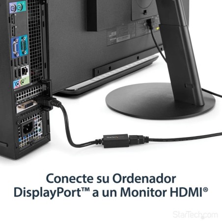 Startech adaptador displayport a hdmi m/h 1920x1200 pasivo dp2dvi2