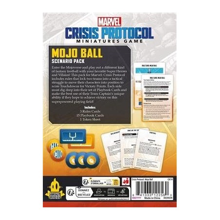 Juego de mesa marvel crisis protocol mojo ball scenario pack edad recomendada 14 años