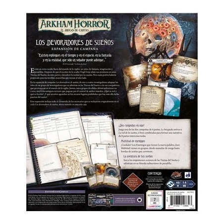 Juego de mesa arkham horror lcg los devoradores de sueños expansion campaña edad recomendada 14 años