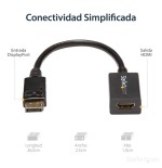 Startech adaptador displayport a hdmi m/h 1920x1200 pasivo dp2dvi2